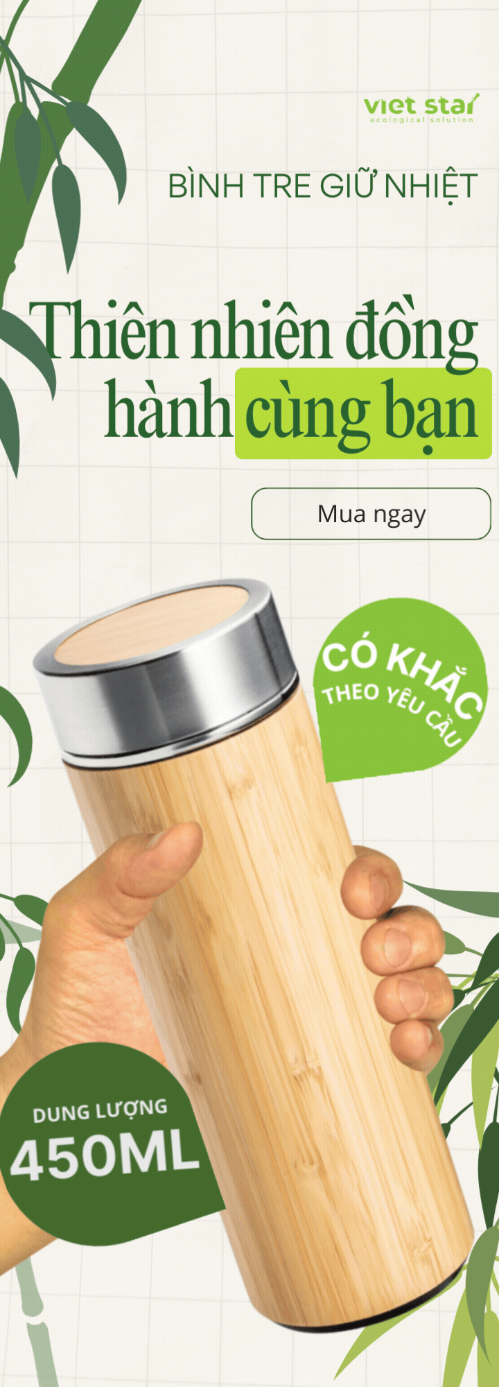 Bình giữ nhiệt tre - Đồng hành cùng thiên nhiên