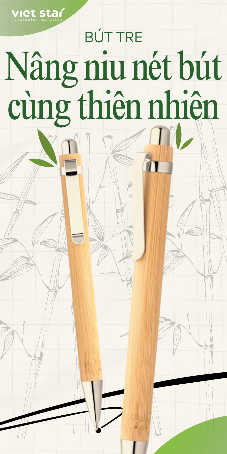 Bút tre - Nâng niu nét bút cùng thiên nhiên