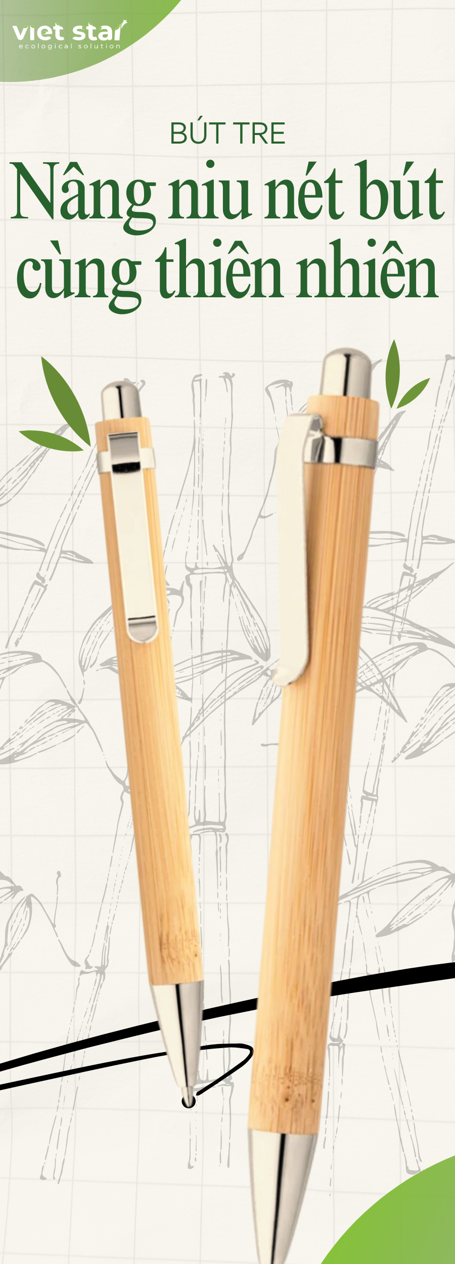 Bút tre - Nâng niu nét bút cùng thiên nhiên