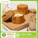 Dụng cụ đựng nến bằng tre